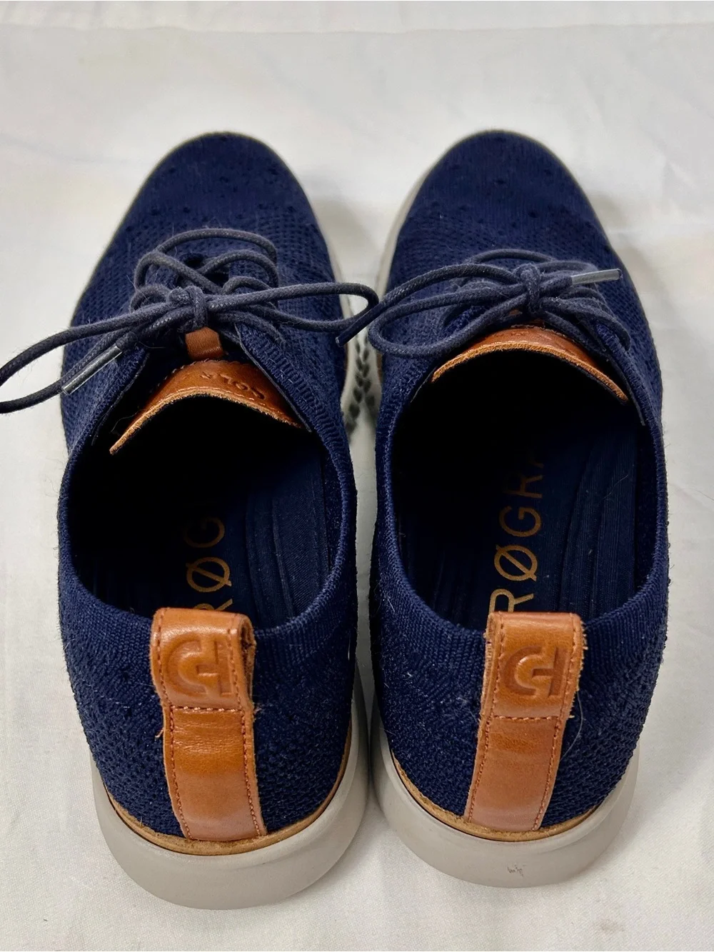 Cole Haan 2.ZERØGRAND Stitchlite Oxford Navy British Tan Men’s 10.5